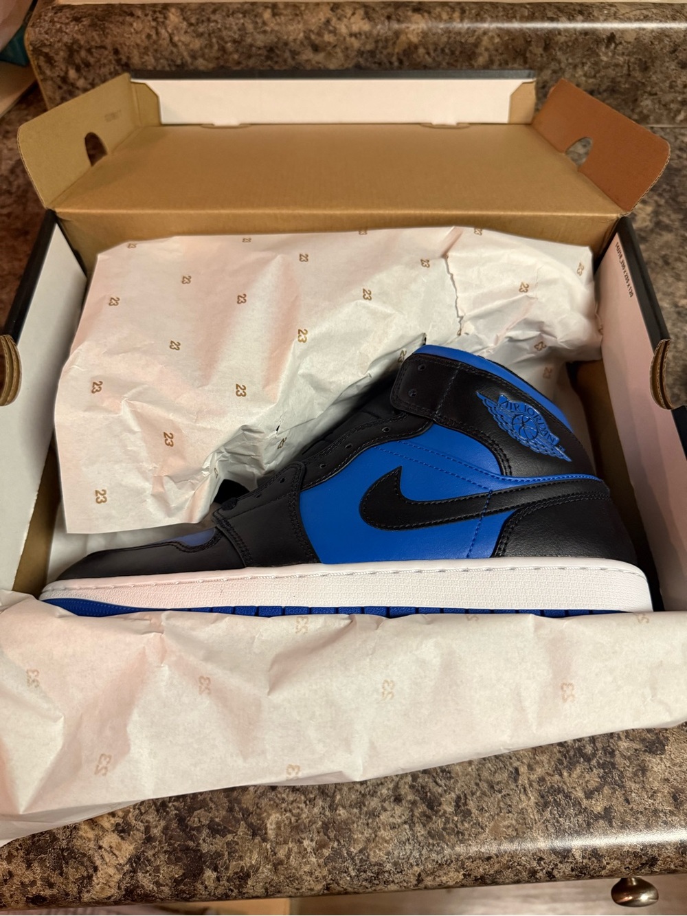 Jordan Men High-Top Sneakers - Black/Royal Blue